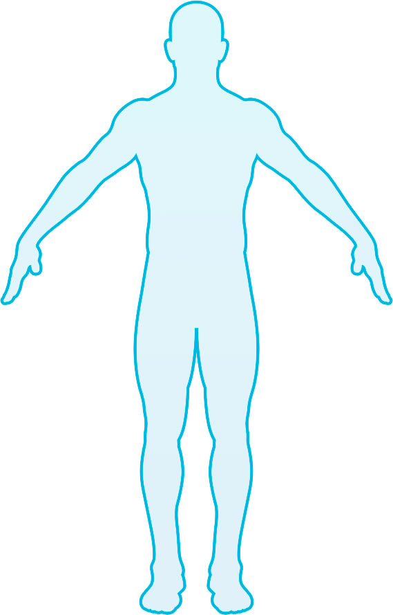 Cuerpo humano -  mapa del dolor - Oxa Gel - Urufarma
